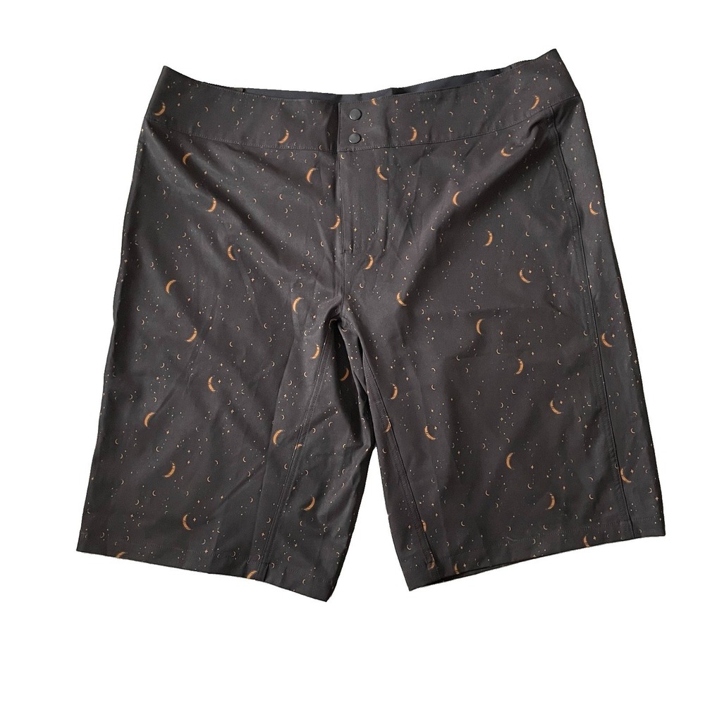 Wild Rye Celestial Moon Star MTB Bike Shorts Women's 16 Black Stretch Cycling